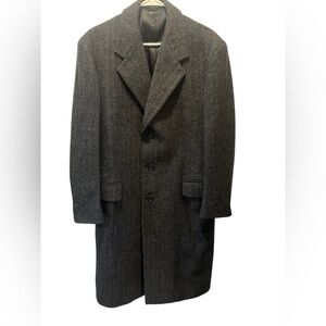 Men's London Fog Charcoal Wool Trench Coat 40R